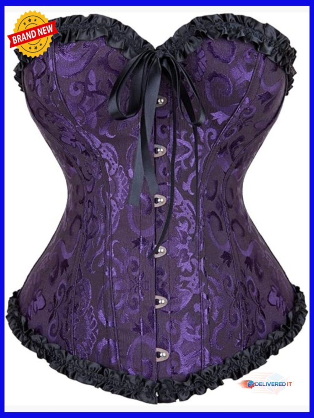 Plus Size Victorian Corset Top Overbust Bustier Satin Shapewear